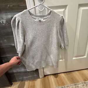 White House Black Market Light Gray Knit Top